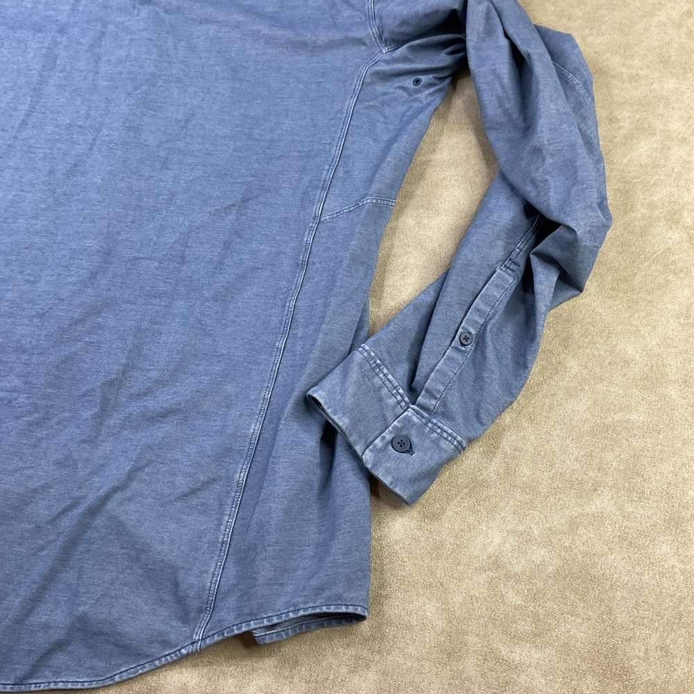 Lululemon Commission Long Sleeve Button‎ Down Shirt Mens XL Washed Blue LM3DJOS - Picture 3 of 7